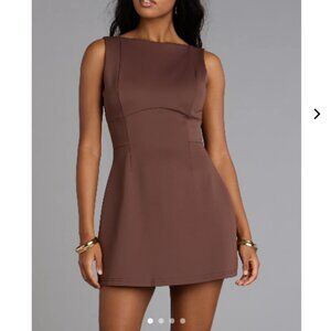 Windsor Brown A-Line Mini Dress